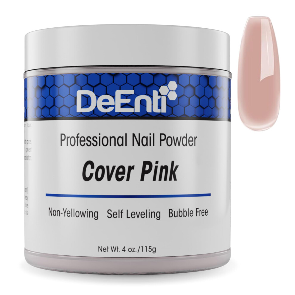 DeEnti Acrylic Nail Powder  4oz Cover Pink Acrylic Powder Dip for Nails  Long Lasting Salon Quality  Bubble Free Professional Na