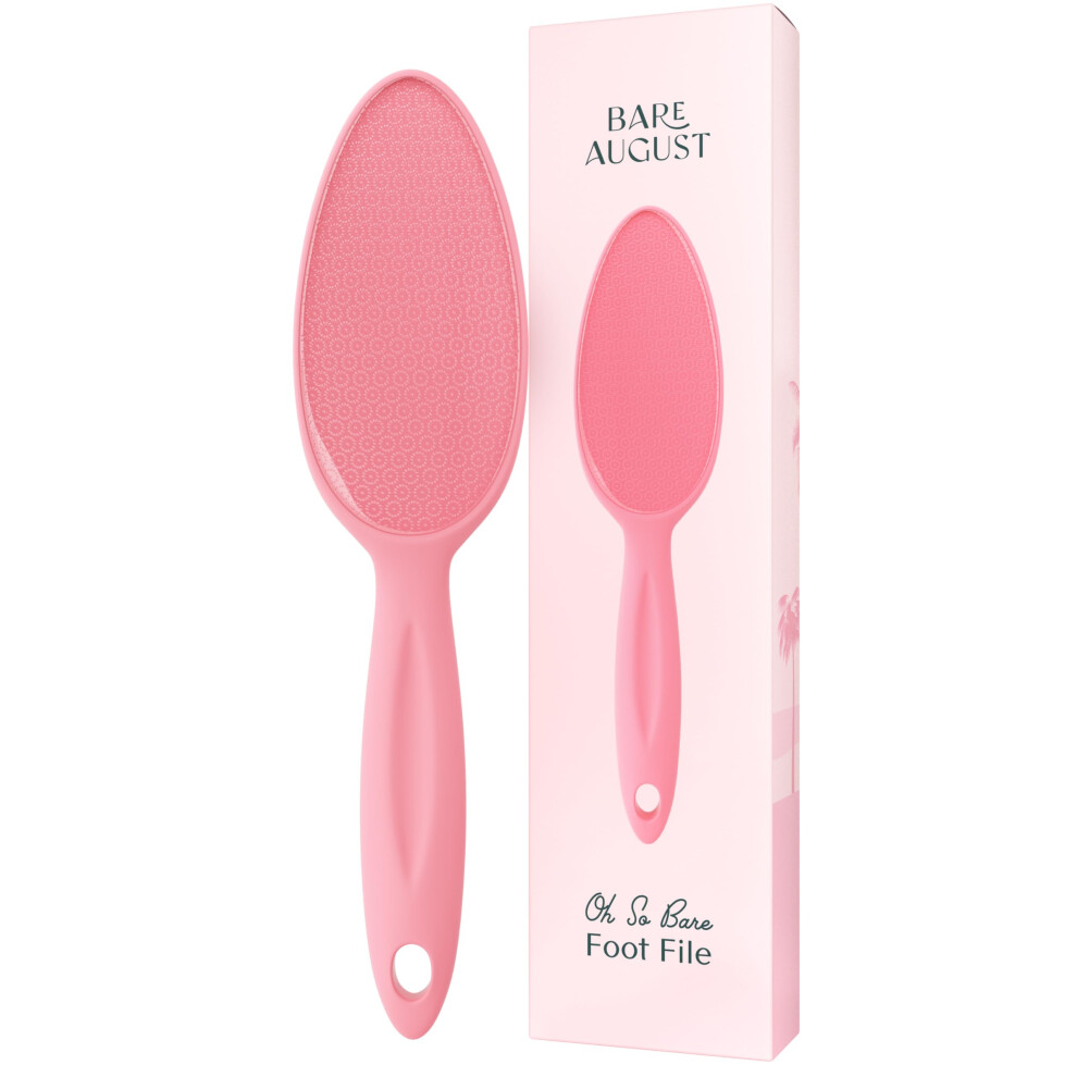 Bare August Glass Foot File Callus Remover For Feet - Heel Scraper & In Shower Foot Scrubber Dead Skin Remover - Pedicure Foot Buffer For Soft Feet (W