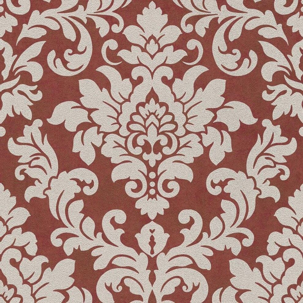 AS Creation Glitter Damask Red Wallpaper Glamorous Paste The Wall Blown Vinyl