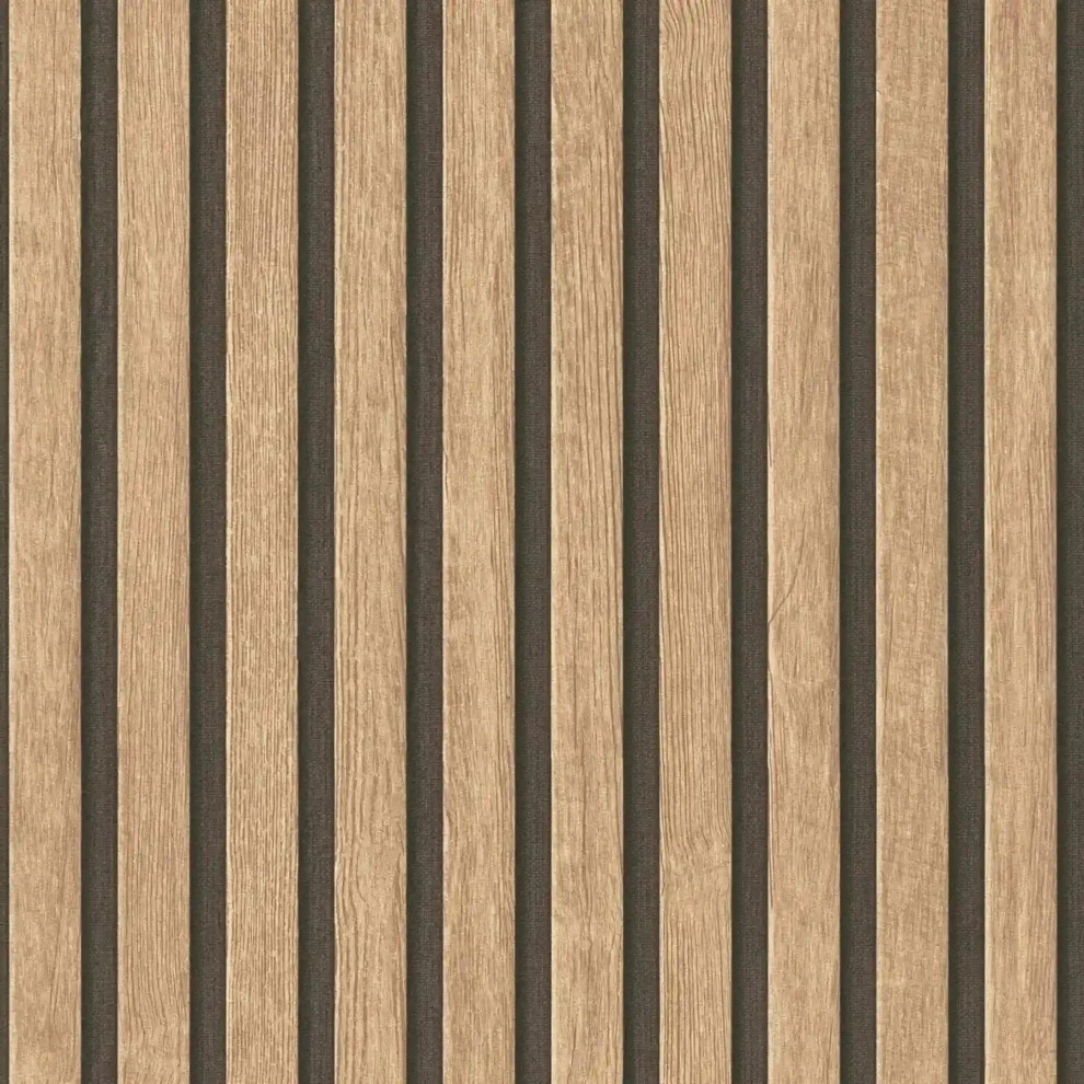 As Creation Wood Slat Natural Wallpaper Pre Pasted Non-Woven Modern Textured 4051315679234