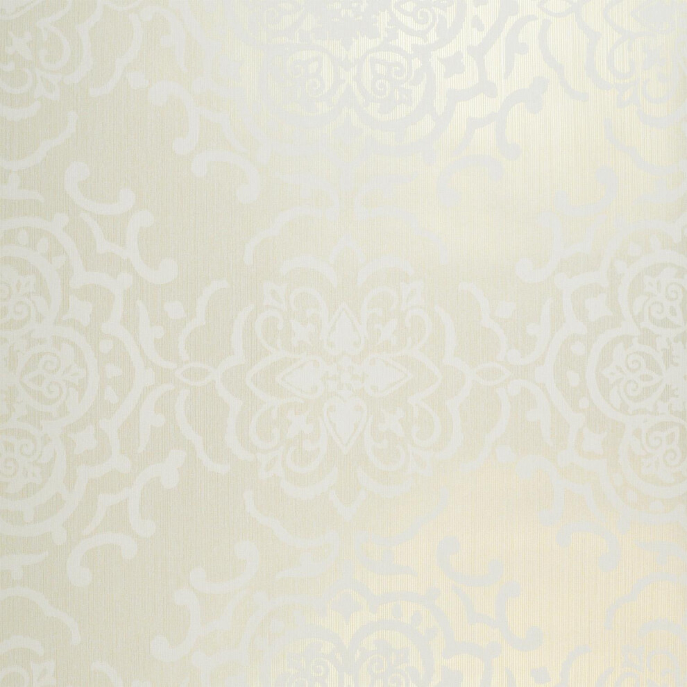 Fine Decor Tempus Damask Floral Motif Cream Gold Wallpaper Paste The Wall