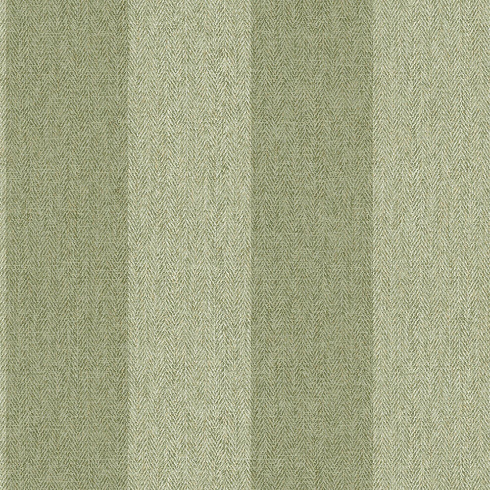 Crown Harris Tweed Herringbone Stripe Green Wallpaper Luxury Fabric Effect