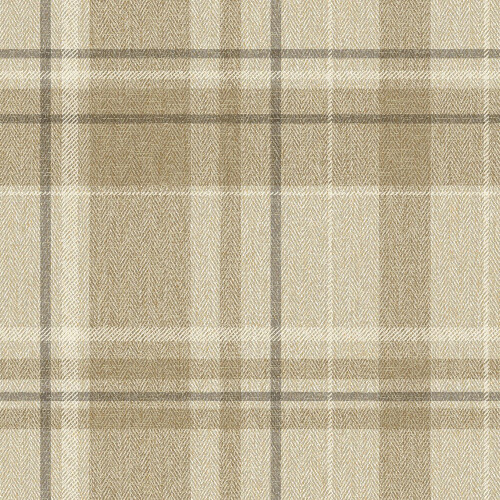 Crown Crown Harris Tweed Herringbone Check Natural Wallpaper Luxury