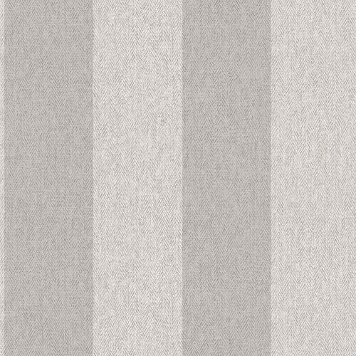 Crown Crown Harris Tweed Herringbone Stripe Soft Grey Wallpaper Luxury