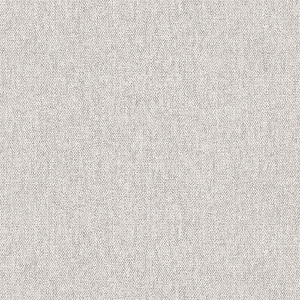 Crown Harris Tweed Herringbone Texture Soft Grey Wallpaper Luxury Fabric Effect