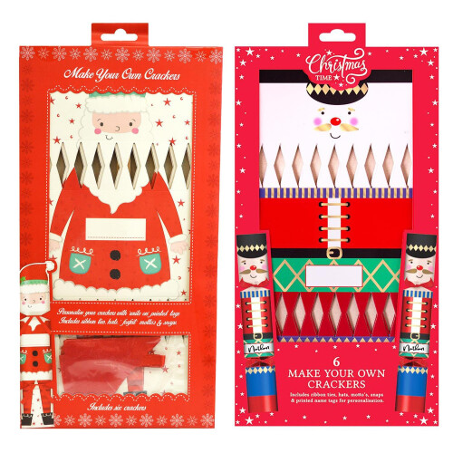 Set Of 12 Make Your Own Christmas Crackers Santa Nutcracker