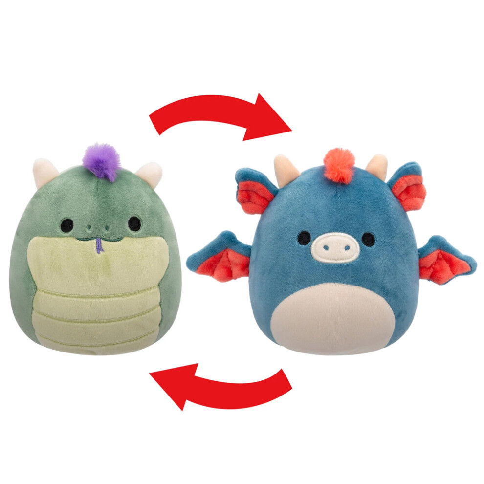 Squishmallows Flip-A-Mallows: Magnus/Carin Basilisk/Dragon 5" Plush Soft Toy