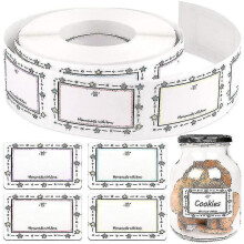 (A) 1 Roll/250 Pieces Food Labels Self Adhesive Jam Jar Labels 5x3cm Container Labels