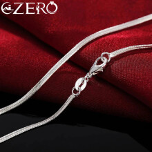 (28inch 70CM) 925 Sterling Silver Necklace 2MM Charms Flat Snake Chain for Women Men