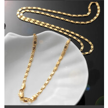 (26 inches 65 cm, Gold) 925 Sterling Silver 18K Gold 2MM Flat Clavicle Chains Necklaces for Men Women
