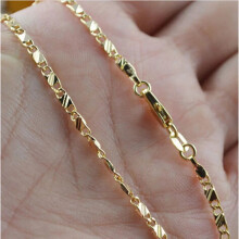 (50cm) 18K Gold Color Filled Necklace For Women Men Jewelry Chain