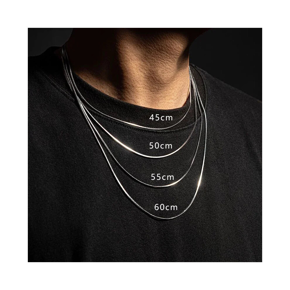 (65cm, 2MM) 2MM Snake Link Chain 925 Sterling Silver Necklace for Men Women