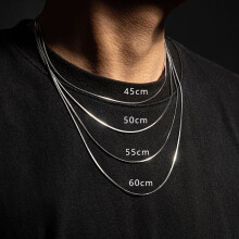 (60cm, 2MM) 2MM Snake Link Chain 925 Sterling Silver Necklace for Men Women