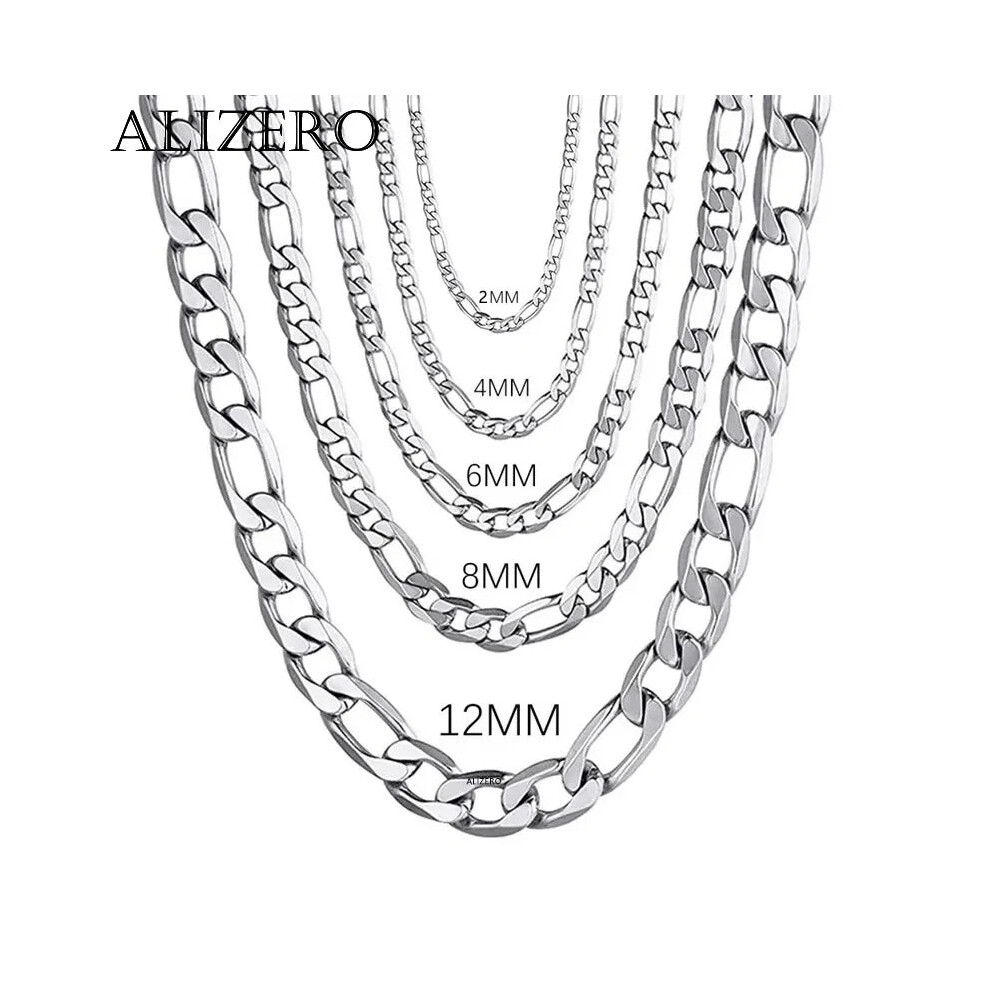 (75cm 30inchs, 12MM) Mens 925 Sterling Silver Chain Necklace for Man Women