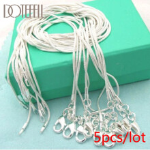 (5pcs-lot, 75cm) 925 Sterling Silver 5 pcs 10pcs Lot 1.2mm Snake Chain Necklace For Woman Man
