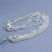 (Box Chain, 30 inch (75cm)) 1pcs 925 Sterling Silver Rolo Bead Figaro Chain Necklace for Men Women