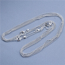(Bead Chain, 26 inch (65cm)) 1pcs 925 Sterling Silver Rolo Bead Figaro Chain Necklace for Men Women