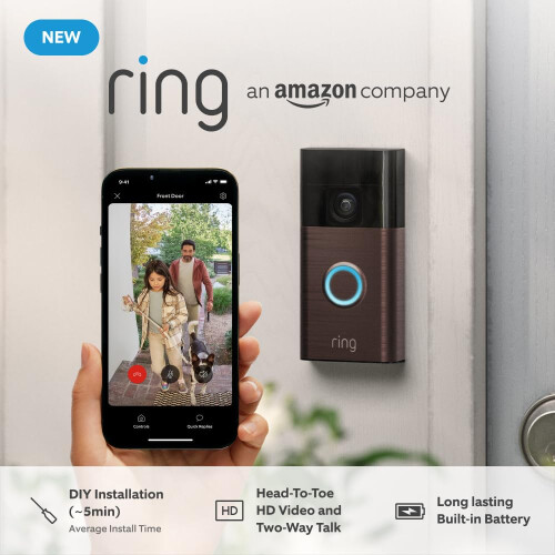 Ring Ring HD Video Battery Doorbell (2024) - Bronze 1