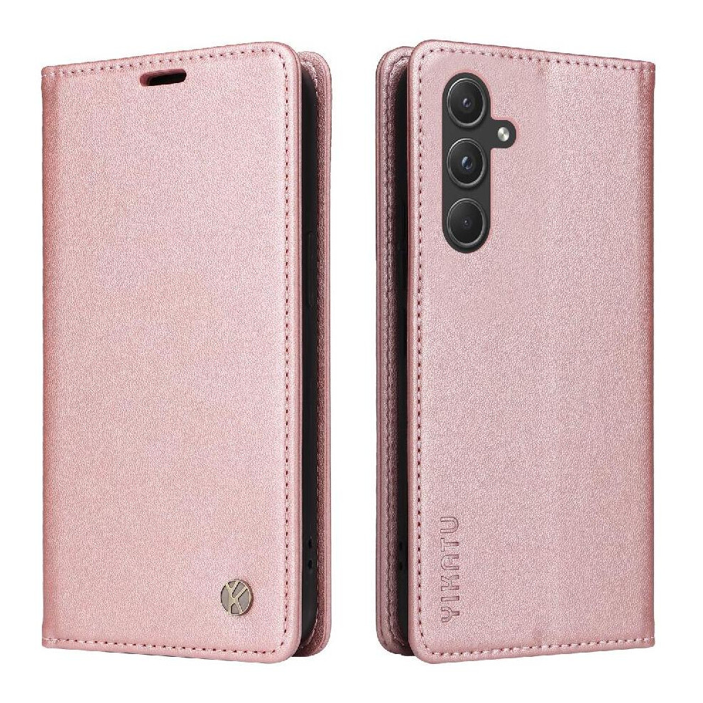 Photos - Case  Flip  for Samsung Galaxy A55 5g with Card Slots Strong Magnetic Attraction and Stand Functionality Faux Leather a(Pink)