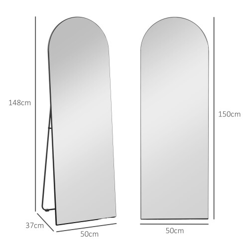 Homcom HOMCOM Floor Mirror Wall Mount Leaning Standing Mirror 50 x 150cm Black 1