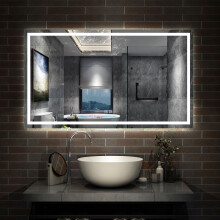 (1100*700mm) LED Mirror with Bluetooth, Shaver Socket, Anti-fog