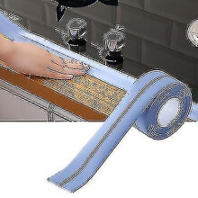 (Blue, 2.2cm x 320cm) Waterproof Sealing Tape Diy Self Adhesive Mildew-proof Sealant Tape Wallpaper Kitchen Floor Pvc