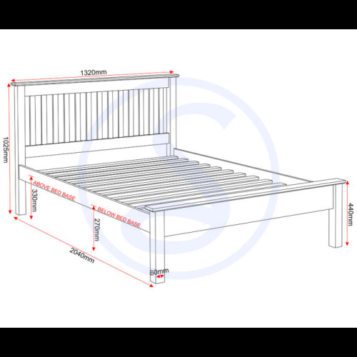 Seconique Monaco 4ft Small Double Bed Low Foot End White 1