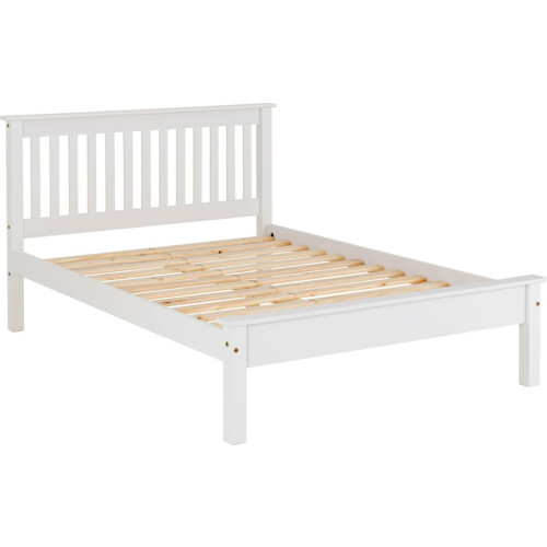 Seconique Monaco 4ft Small Double Bed Low Foot End White 2