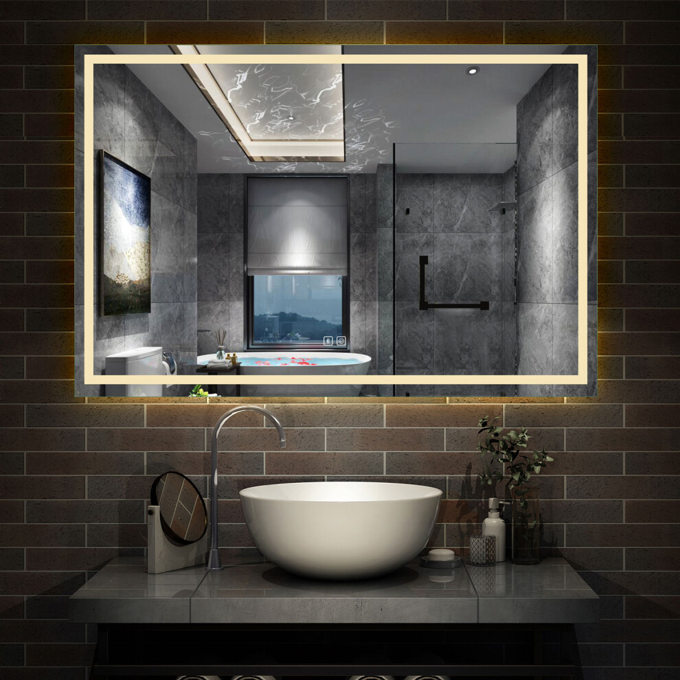 (1400*800mm) LED Mirror with Bluetooth, Shaver Socket, Anti-fog