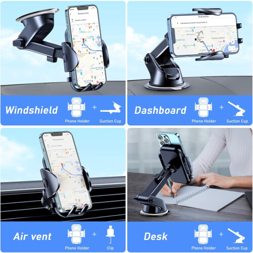 Blukar Car Phone Holder, Adjustable Car Phone Mount Crad 1