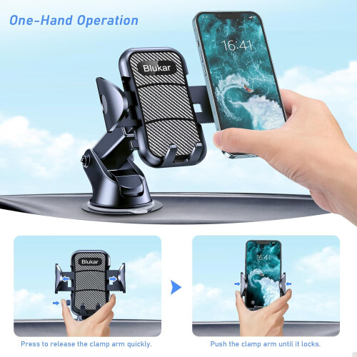 Blukar Car Phone Holder, Adjustable Car Phone Mount Crad 2