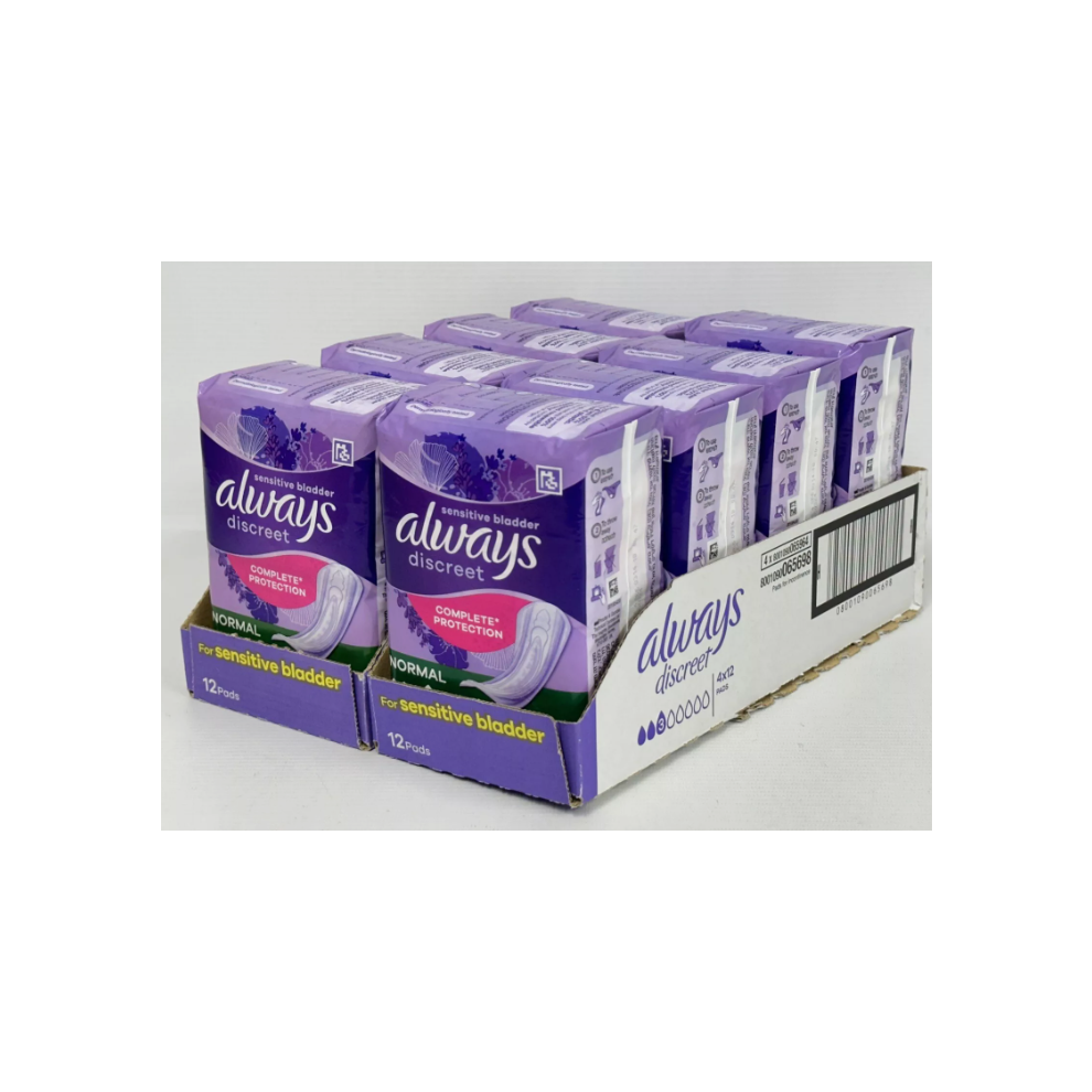 Always Discreet Incontinence Pads For Women, Normal, 96 Pads