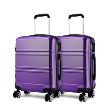 (purple+purple) 20+20 inch 2Pcs Colorful ABS Cabin Suitcase With TSA Lock