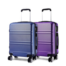 (navy+purple) 20+20 inch 2Pcs Colorful ABS Cabin Suitcase With TSA Lock