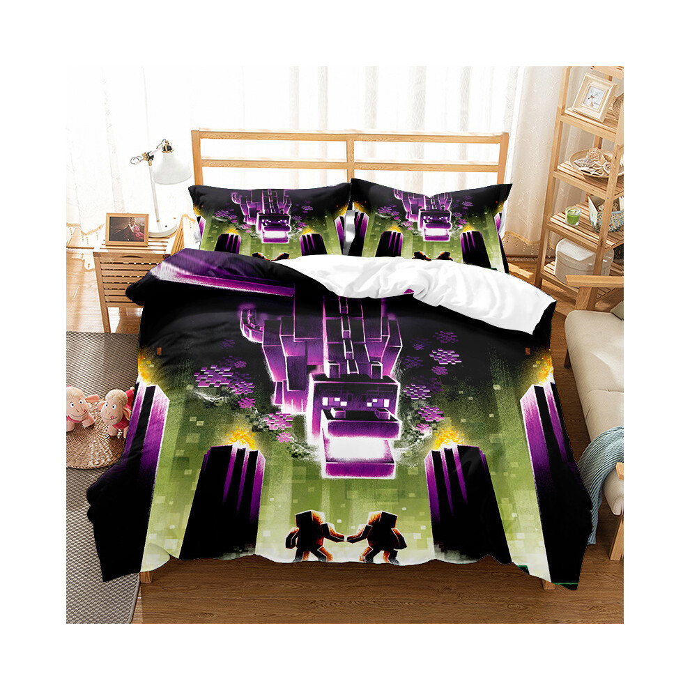 (Style 15, Double 200*200cm) Duvet Cover for Minecraft Fans Series Printed Bedding Cartoon Pillowcase