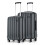 (Grey) 20+24 inch 2Pcs Striped ABS Hard Shell Suitcase 3