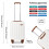 (Cream) 20+24 inch 2Pcs Striped ABS Hard Shell Suitcase 5