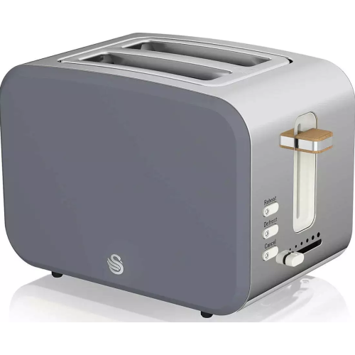 Swan Swan Nordic Kettle, 2 Slice Toaster, Bread Bin & Canisters Set (Grey) 2