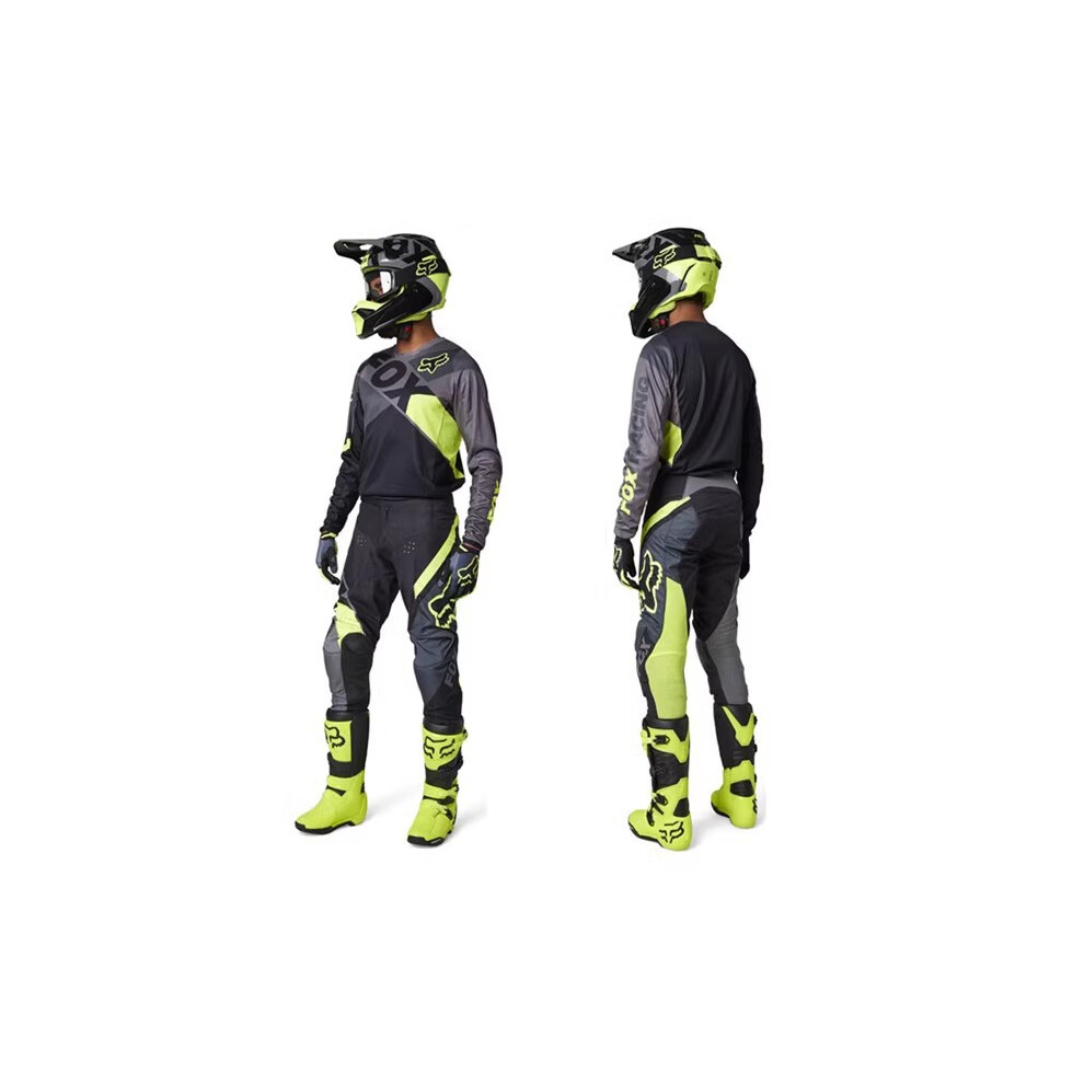 (L) New cross-country motorcycle clothing riding clothes mountain outdoor athletic sweat-absorbent breathable motorcycle clothing light green color
