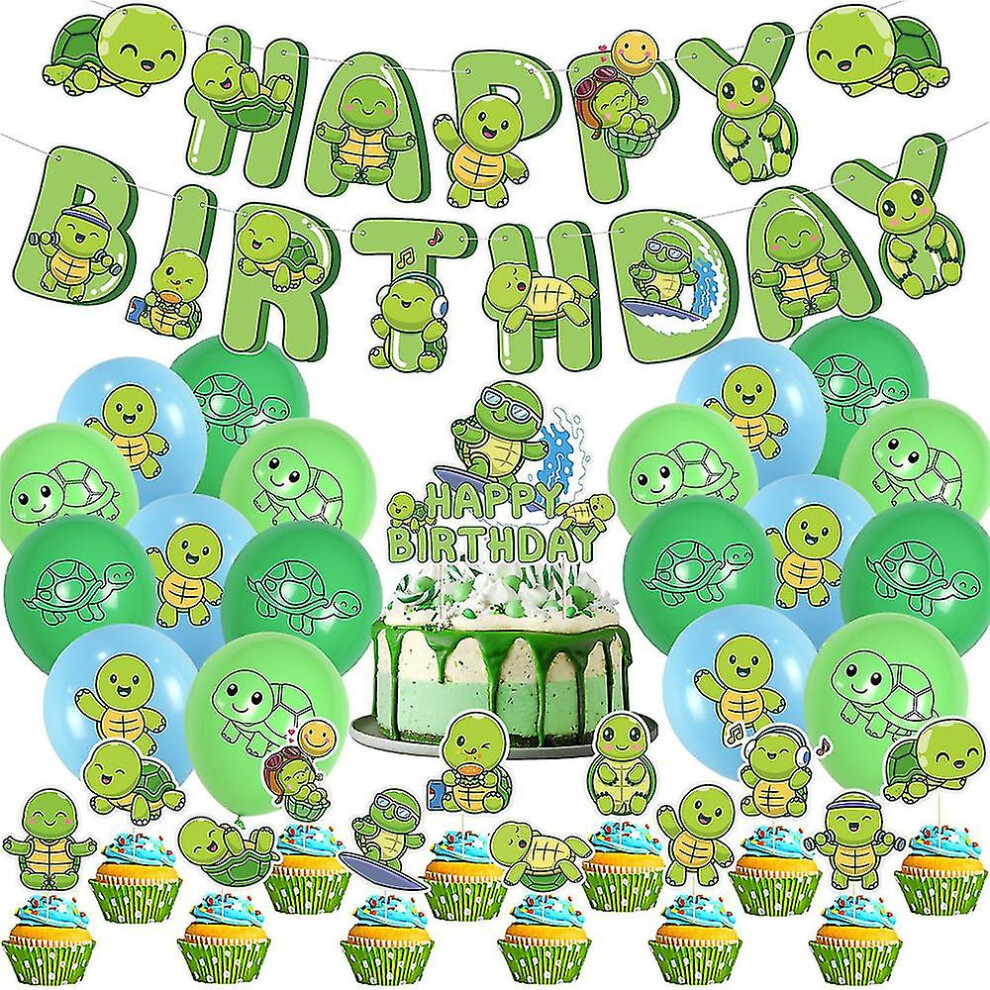 ŽElva Detská TéMa Party DekoráCie Banner BalóN Cake Toppers Set DarčEky-image