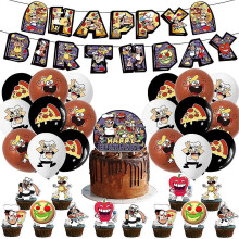 Pizza Tower Themed Birthday Party Supplies Decoration Set Banner Balloons Cake Cupcake Toppers
