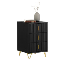 SoBuy FBT115-L-SCH 3 Drawers Bedside Table Nightstand Side Table