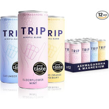 TRIP Mindful Blends Mixed Pack Sparkling Drink with Magnesium Lions Mane L-theanine Vegan (Pack of 12 x 250ml)
