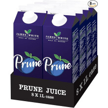 James White Prune Juice Cartons 1L - All Natural - Vegan - No Added Sugar (Pack of 8)