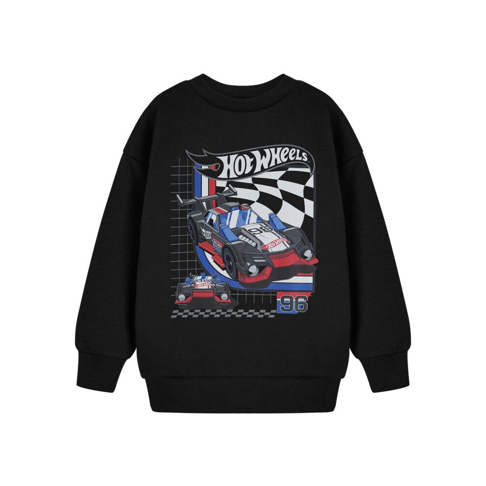 (9-10 Years) Hot Wheels Sweatshirt (Boys Black)