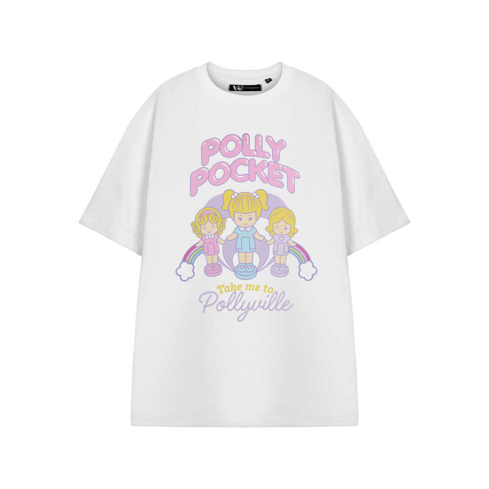 (X-Large) Polly Pocket Short Sleeved T-Shirt (Womens White)