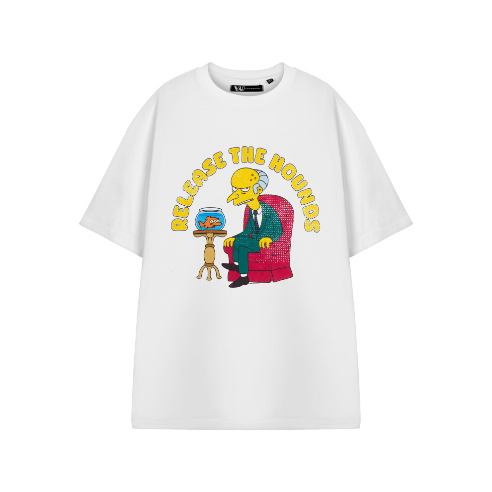 (Medium) The Simpsons Short Sleeved T-Shirt (Mens White)