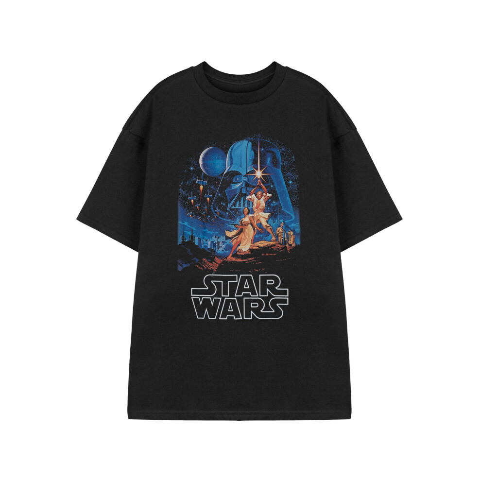 (Large) Star Wars Short Sleeved T-Shirt (Mens Black)