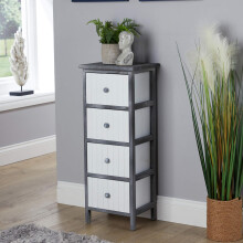 (4 Drawer Black and White) Storage Chest 3/4/5 Drawers Solid Wooden Fully Assembled
