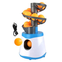 (Blue) Pitching Machine Kids Table Tennis Training Device Safe Easy Assembly Fun Ejection Toy Pitching Machine